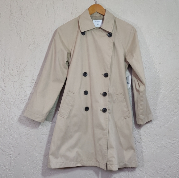 Old Navy Water Resistant Trench Coat Tan Size XS NEW - Picture 4 of 16
